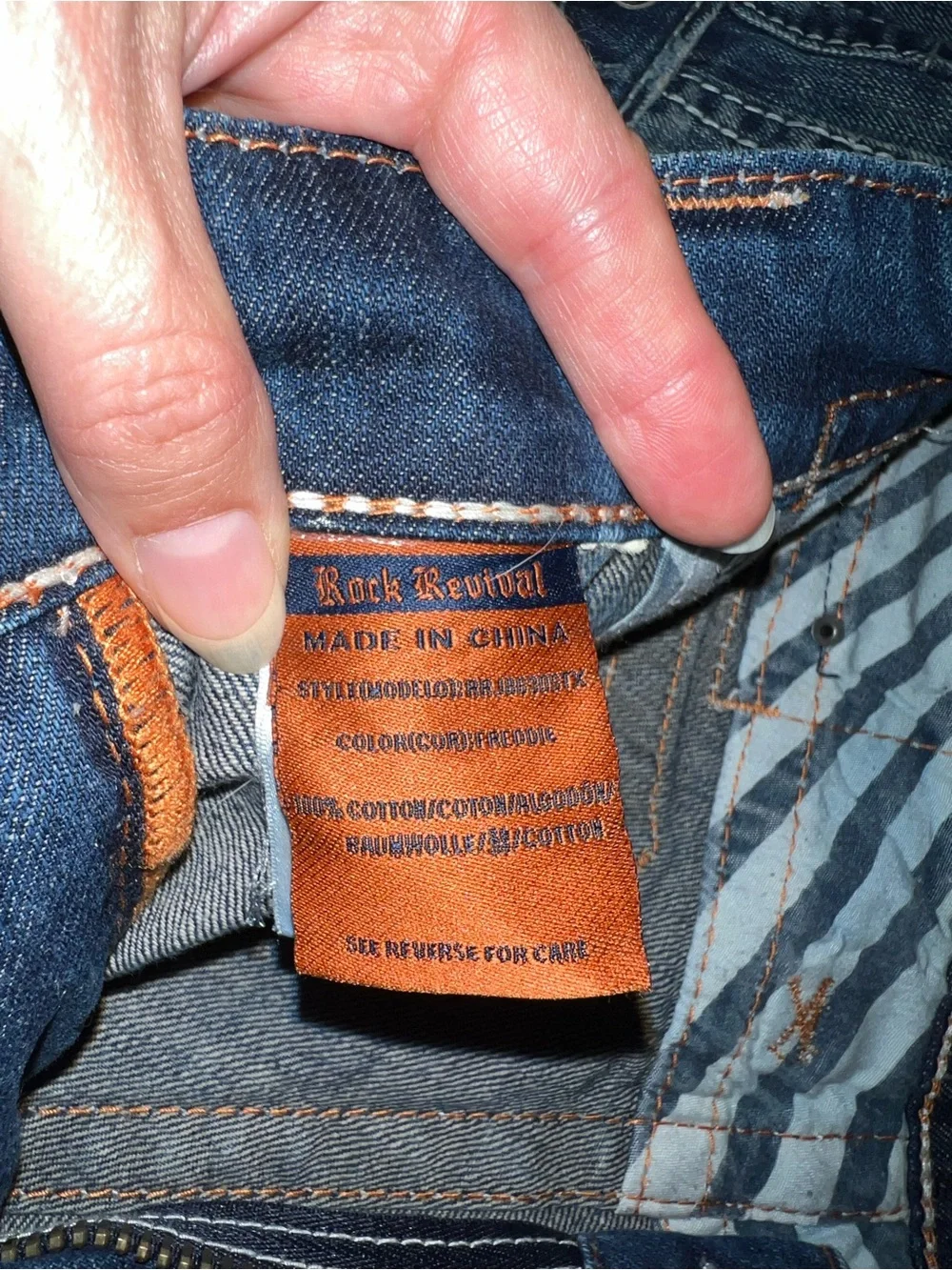 Rock Revival Blue Embroidered Back Pocket Bootcut Jeans